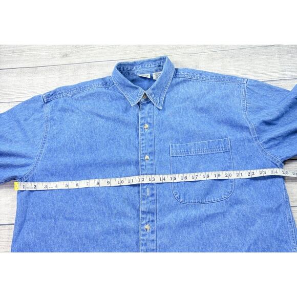 Disney Store Vibtage Denim Button Shirt Embroidered Mickey & Friends Size Lg - Picture 8 of 12